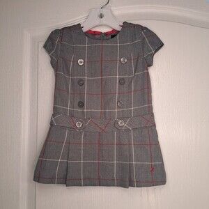 Grey and Red Plaid Jumper Dress by Nautica